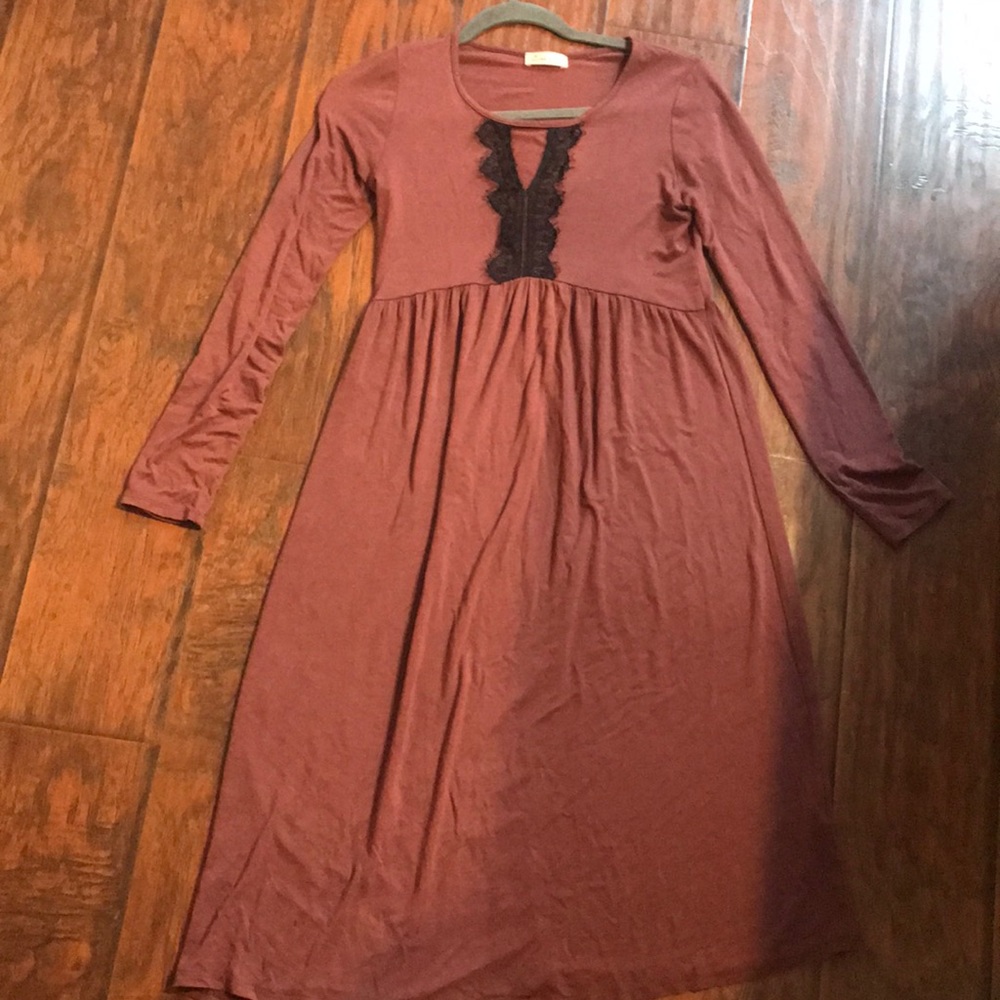 Dusty rose modest dress